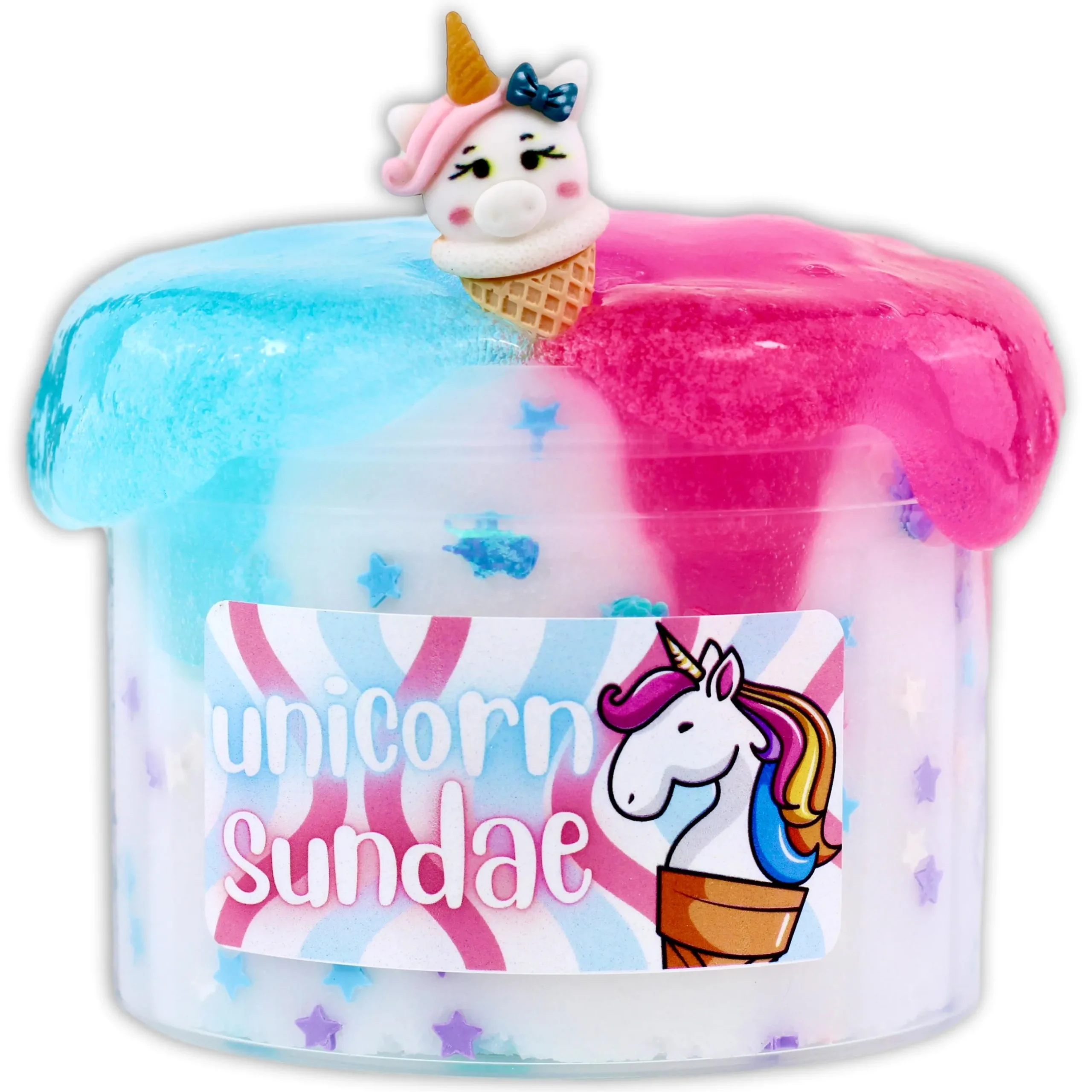 Clear Base Slime|Icee Slime>Dope Slime Unicorn Sundae